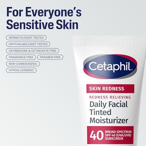 Buy now CETAPHIL Redness Relieving Daily Facial Moisturizer SPF 40, 1.7 fl oz, Broad spectrum Sunscreen, Neutral Tint, For Redness-Prone Skin at indiglob india