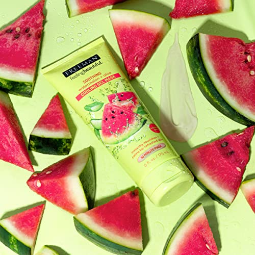Buy now Freeman Soothing Watermelon & Aloe Gel Facial Mask, Hydrates, Nourishes, & Soothes Irritated Skin, Cooling, Calming Gel Face Mask, For Sensitive & Break-Out Prone Skin, 6 fl.oz. Tube, 1 Count at indiglob india