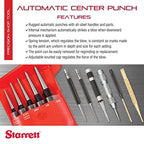 Buy now Starrett Steel Automatic Center Punch with Adjustable Stroke - 5" Length, 9/16" Punch Diameter, Lightweight, Knurled Steel Handle - 18A at indiglob india