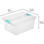 Buy now Sterilite 4-Pack Clip Box, Stackable Clear Plastic Bins with Latching Lids, Deep - Writing, Arts or Crafts Supplies Storage Containers for Home, Office, Classroom and Workshop Organization at indiglob india