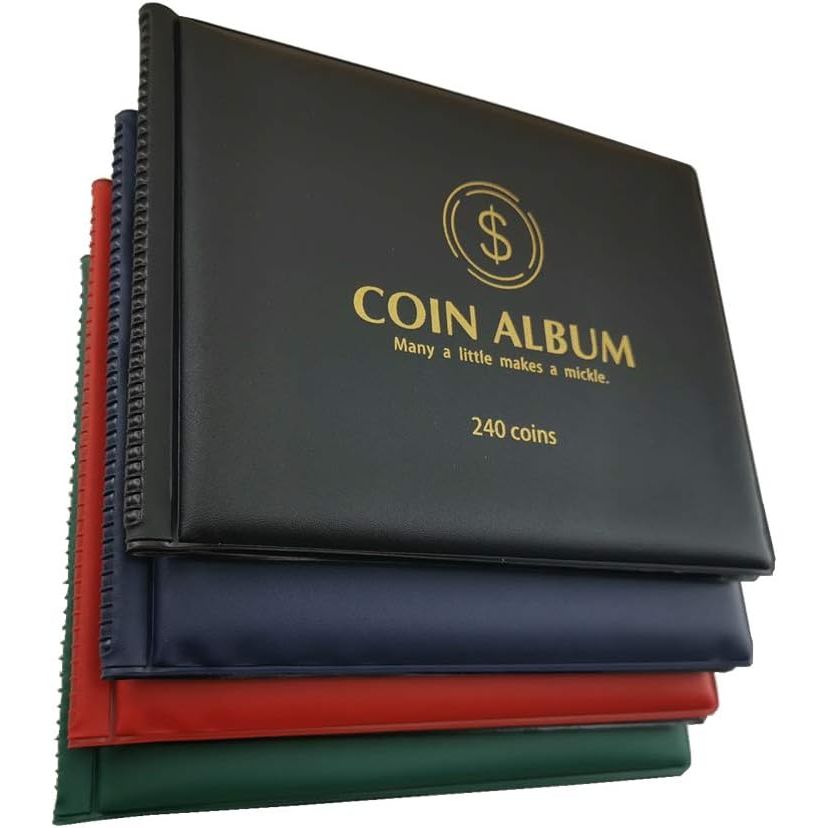Buy now MUDOR Coin Collection Holder Album for Collectors, 240 Pockets Coin Collection Book Office Supplies at indiglob india
