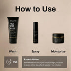 Shield Face Acne System for Men and Boys, Easy 3-Step Clear Skin Kit with 4% Benzoyl Peroxide Face Wash, Adapinoid Spray and Manuka Honey Moisturizer, Clears Breakouts and Balances Oily Skin