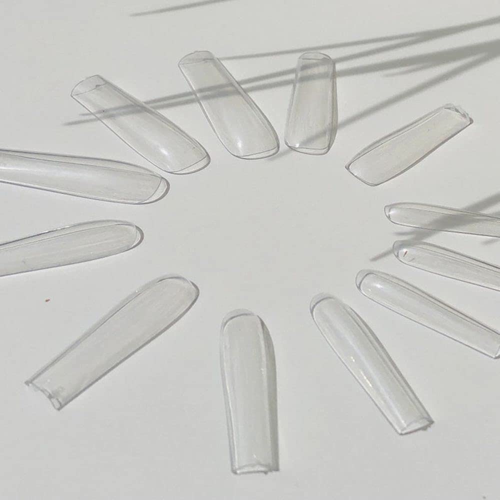 Buy now 120Pcs Extra Long Nail Tips with Box,Clear XXL Straight Tapered Square Full Cover Tips, Press On False for Salons and DIY Art at Home(12 Sizes) at indiglob india