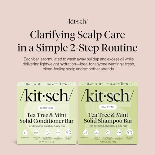 Buy now Kitsch Clarifying Tea Tree Shampoo and Conditioner Set â€“ Shampoo & Conditioner Bar for Women and Men, Scalp & Oil Control Hair Care â€“ Free of Paraben, Sulfate & Silicone â€“ Made in USA - 2 pcs at indiglob india