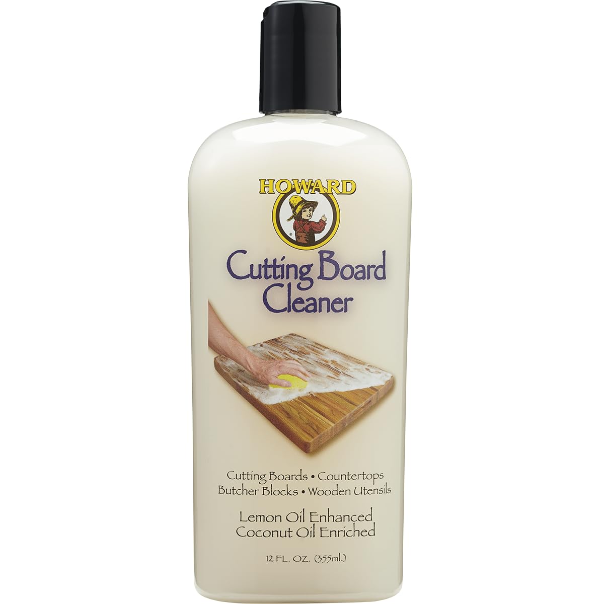 Howard Products CBC012 Wood Cutting Board Cleaner, Wood Cleaner for Wooden Cutting Boards, 12 oz