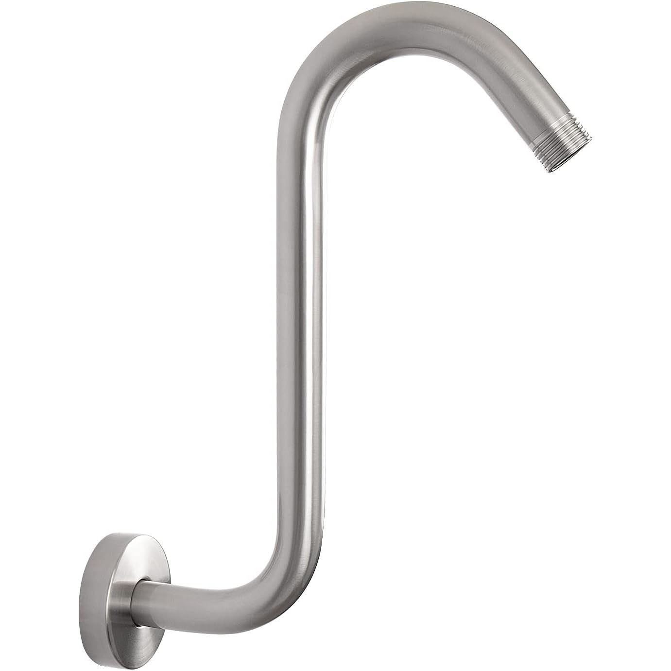 Buy now NearMoon S Shaped Shower Head Riser Arm, Shower Extender Arm with Flange, Standard 1/2" Connection- Bathroom Accessory, 10 Inch (1 Pack, Chrome) Brushed Nickel 2 at indiglob india