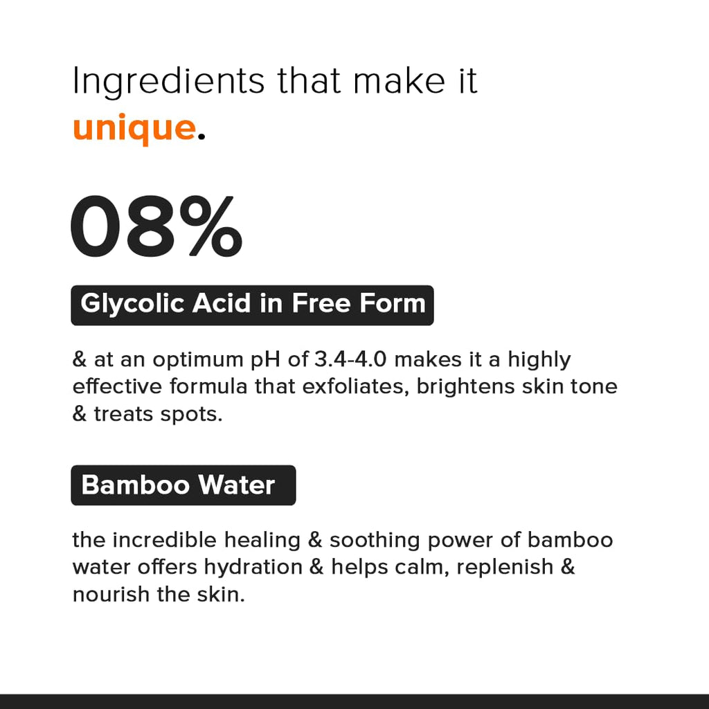 Minimalist Glycolic Acid 8% Exfoliating Toner for Glowing Skin | Multi-Functional Exfoliating Toner with Bamboo Water for Body, Face, Underarms & Scalp | for Women & Men | 5 Fl Oz / 150 ml