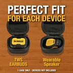 Buy now DEWALT Heavy Duty Protective Headphone Case for TWS Earbuds & Wearable Speaker, Compact Lightweight w/EVA Headphone Case Hard Shell, Shockproof, Water-Resistant, Soft Interior & Accessory Mesh Pocket at indiglob india