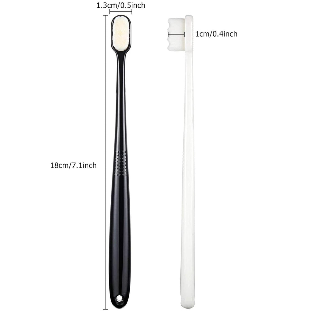 Buy now 4 Pieces Extra Soft Toothbrushes for Sensitive Gums with 20000 Micro Nano Bristle for Adult Pregnant Gum Recession Elderly Braces, Protect Fragile Gums(Black, White) at indiglob india