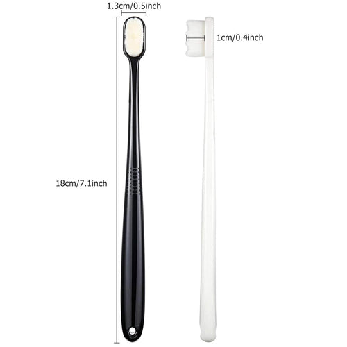 Buy now 4 Pieces Extra Soft Toothbrushes for Sensitive Gums with 20000 Micro Nano Bristle for Adult Pregnant Gum Recession Elderly Braces, Protect Fragile Gums(Black, White) at indiglob india