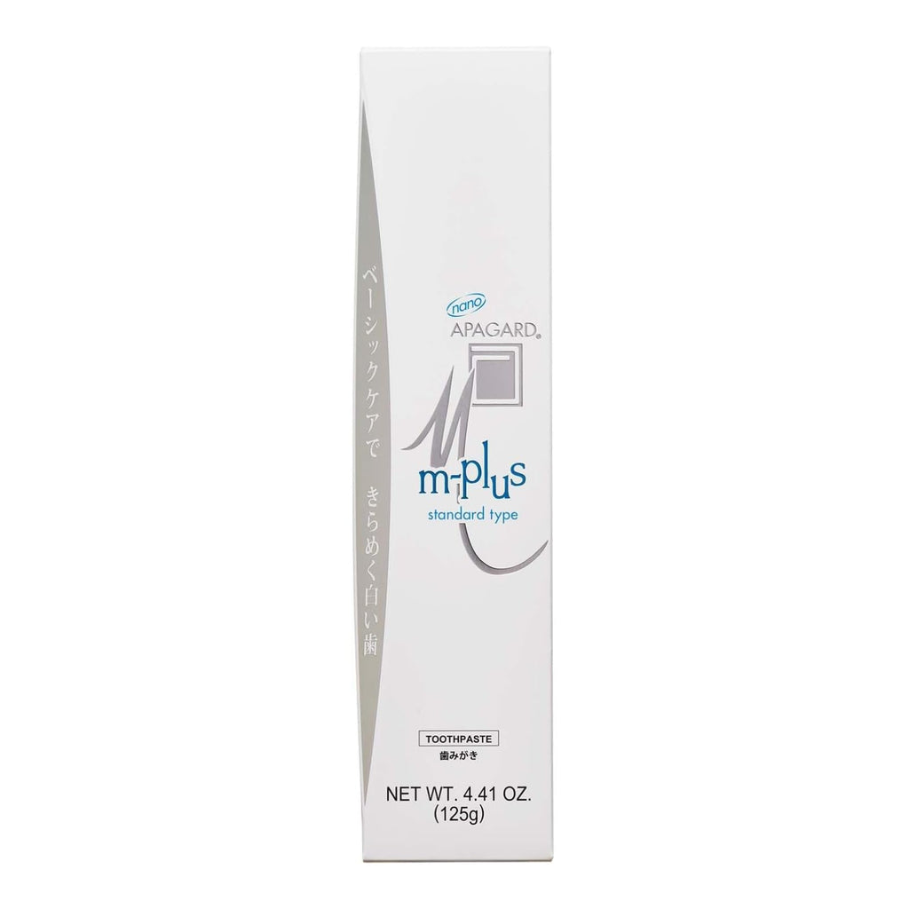 APAGARD® M-Plus, Sangi's Nano-Hydroxyapatite Toothpaste for Naturally Whiter Teeth, No Fluoride, for Family use, 125g / 4.4 oz, Mild Mint Flavor, Pack of 2