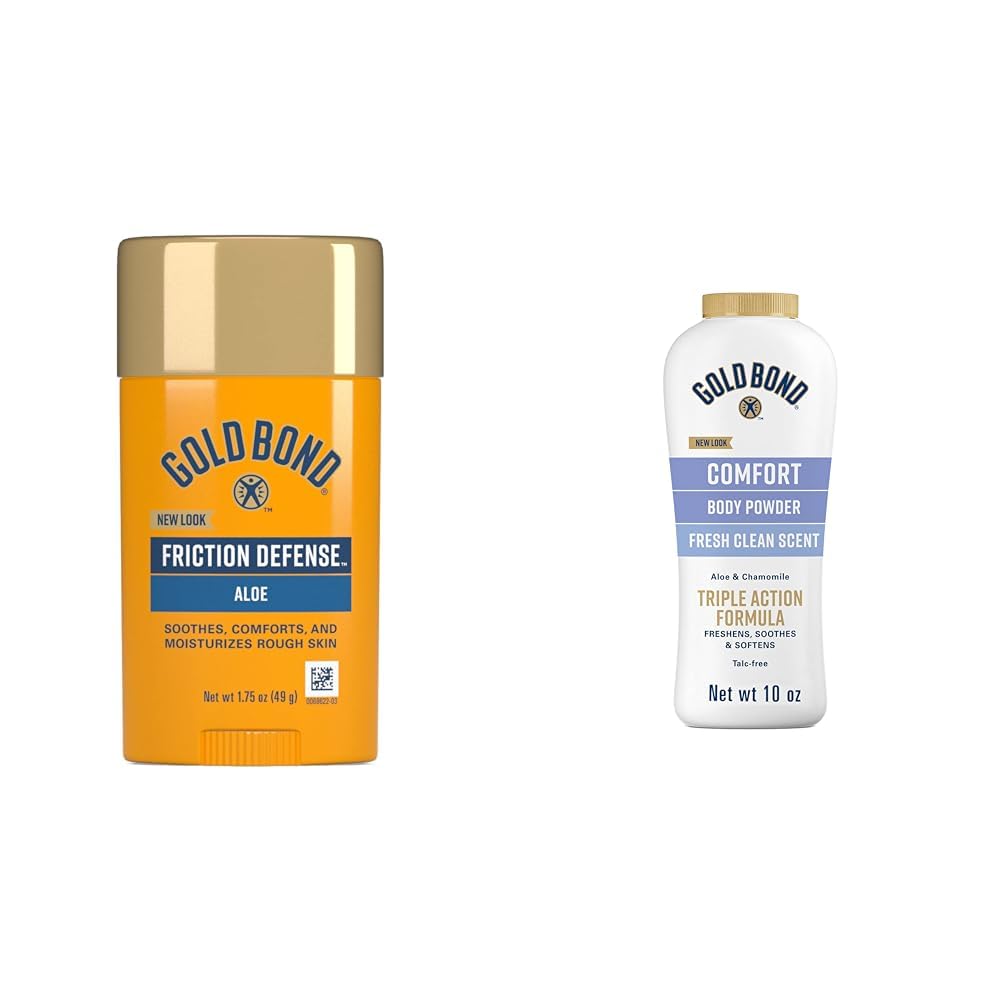 Gold Bond Friction Defense Stick, Anti Chafing Stick with Aloe, 1.75 oz. | Anti-chafing stick to soothe, comfort & moisturize chafed skin, arm, chest, bra lines, thigh, skin rolls
