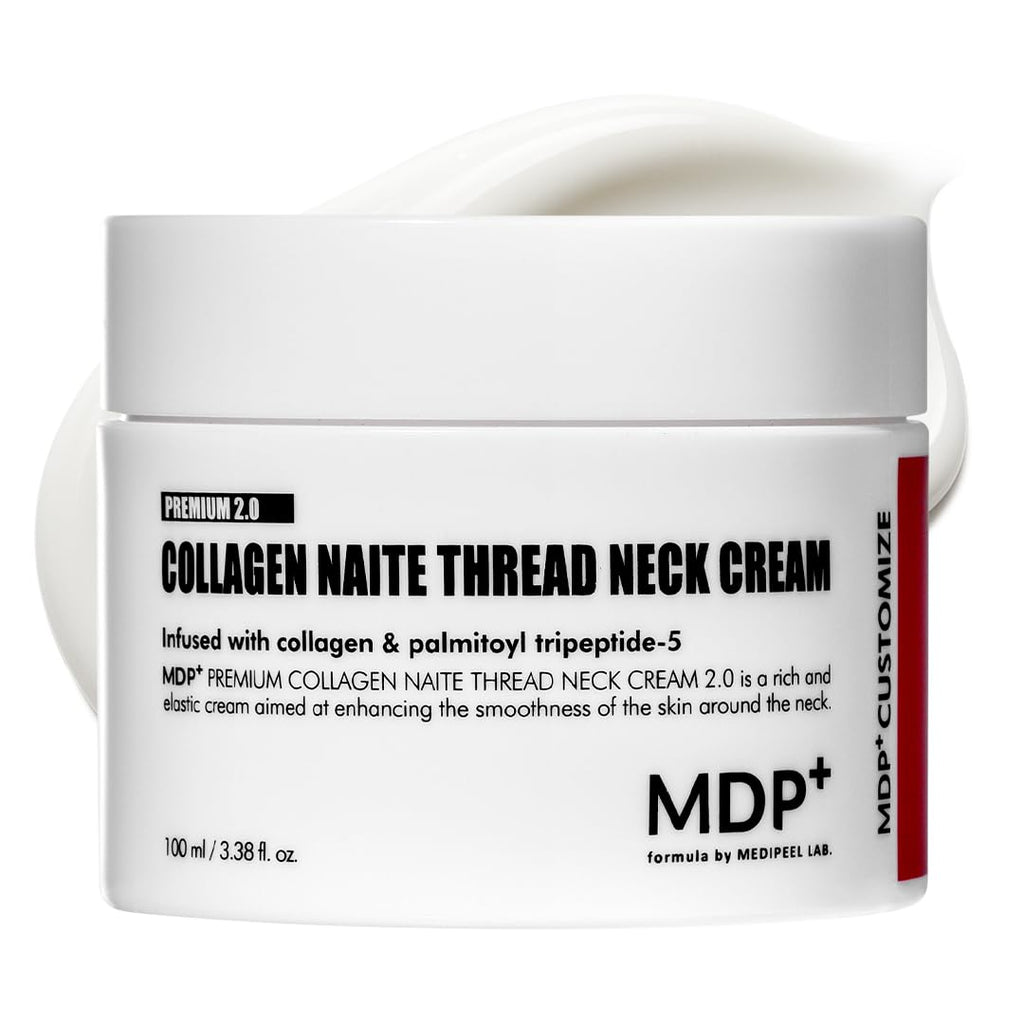 MDP+ Premium Collagen Naite Thread Neck Cream 2.0 | Skin Tightening, Firming, 3.38oz/100ml, Anti-Aging, Moisturizer Face Cream, Neck & Décolleté Wrinkles, Soft Smooth Skin