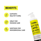 Wipegel | Witch Hazel Cleansing Gel with Prebiotics | Turns Toilet Paper into Gentle, Flushable Wipes | For Sensitive Skin & Daily Freshness | Up to 400 Uses | Fragrance-Free & Septic Safe