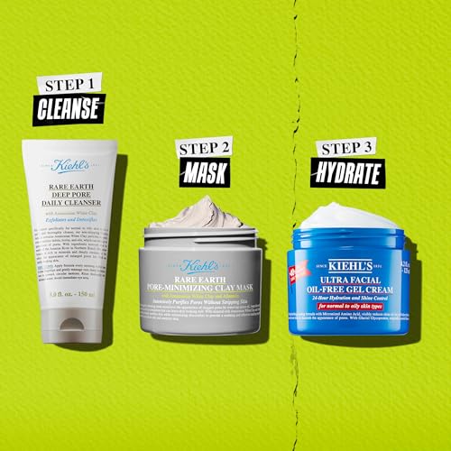 Buy now Kiehl's Rare Earth Pore Minimizer Face Mask, with Bentonite and Amazonian White Clay and Allantoin, Oil Absorbing Facemask for Normal to Oily Skin - 4.2 fl oz at indiglob india