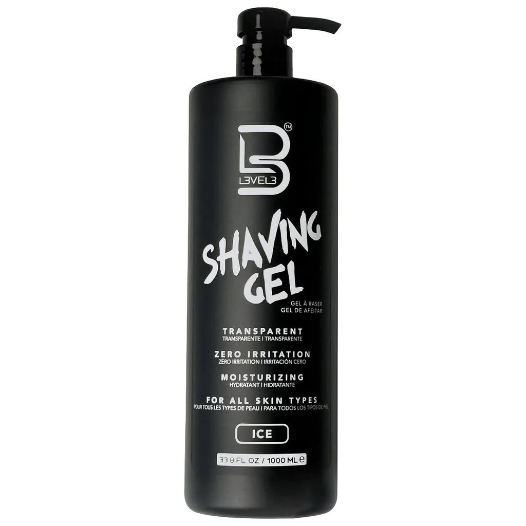 L3 Level 3 Clear Shaving Gel for Men, Non-Foaming, Aqua, 16.9 fl oz | Shave gel for straight razors, moisturizing formula, refreshing scent, no hot towel required, barber or home use