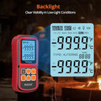 Buy now Proster Digital Thermocouple Temperature Thermometer Dual Channel - with Two K-Type Thermocouple Probe, Backlight LCD Thermometer for K J T E R S N Type at indiglob india
