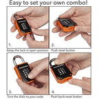 Buy now Gym Locker Lock - 4 Digit, Heavy Duty, Hardened Stainless Steel, Weatherproof and Outdoor Combination Padlock - Easy to Read Numbers - Resettable and Cut Proof Combo Code - 1 Pack Orange at indiglob india