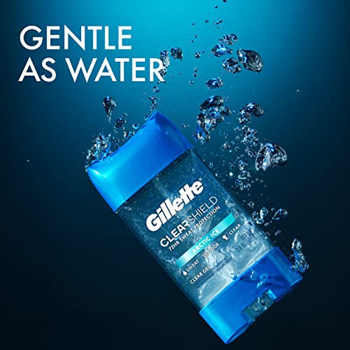 Buy now Gillette Antiperspirant and Deodorant for Men, 72hr Sweat & Odor Protection, Long Lasting Freshness, Anti-White Mark Technology, Clear Gel, Arctic Ice Scent, 3.8 oz (Pack of 2) at indiglob india