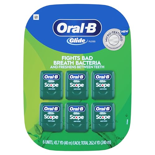 Buy now Oral-B Glide Dental Floss, Scope Mint Flavor, 40 m, Pack of 6 at indiglob india