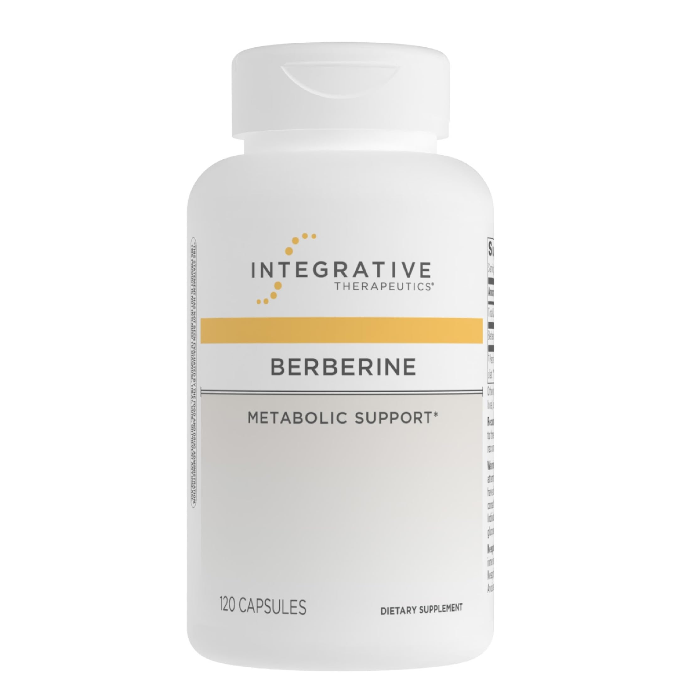 Integrative Therapeutics® Berberine - 1000–1500 mg Daily - Berberine HCL Supplement for Metabolic Support* - Gluten-Free & Vegan Supplements for Men & Women - 60 Capsules