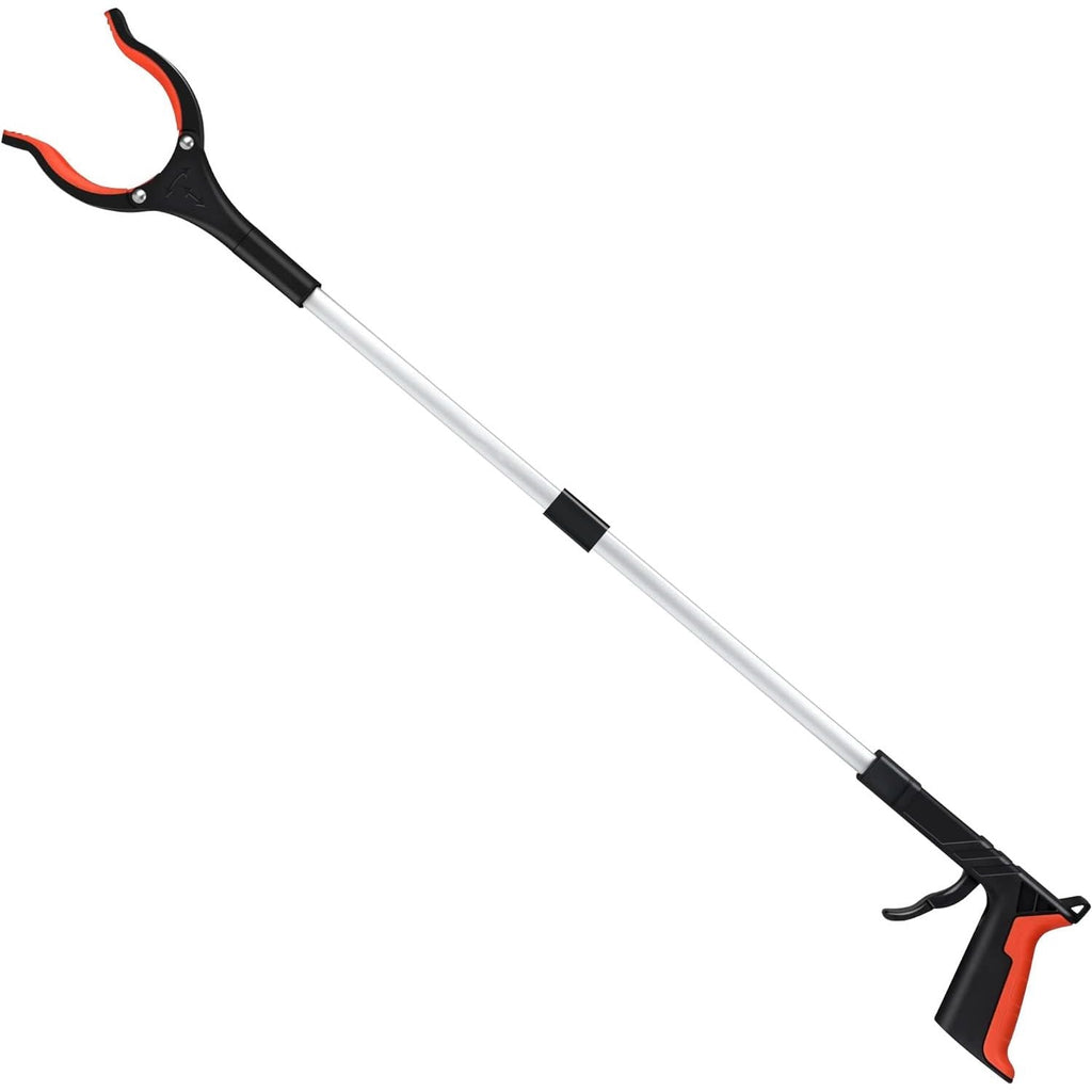 Buy now Upgrade Grabber Reacher Tool, 360Â° Rotating Head, Wide Jaw, 32" Foldable, Lightweight Trash Claw Grabbers for Elderly, Reaching Tool for Trash Pick Up Stick, Litter Picker, Arm Extension (Orange) Orange at indiglob india