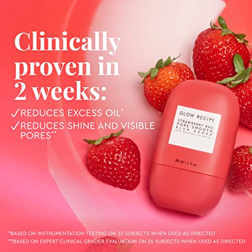Buy now Glow Recipe Strawberry BHA Serum + Poreless Face Primer for Makeup - Silicone-Free Blurring Matte Primer to Reduce Shine & Prolong Wear - Hybrid Korean Skin Care for Oil Control & Smooth Texture, 30ml at indiglob india