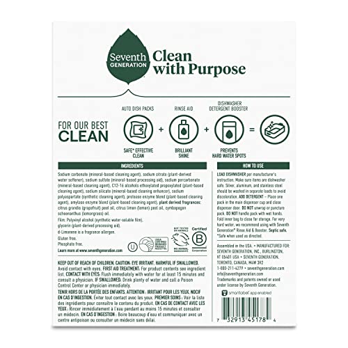 Buy now Seventh Generation Dishwasher Detergent Packs Free & Clear Pack of 5 for sparkling dishes Dishwasher tabs 45 count at indiglob india