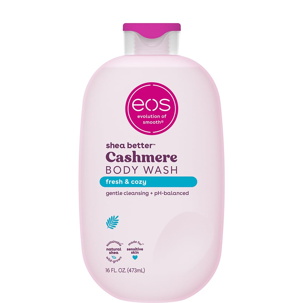 Buy now eos Cashmere Body Wash â€“ Vanilla Cashmere, Moisturizing Body Wash, Creamy Gel Formula, with Shea Butter, Glycerin, Vitamin E, pH Balanced, Sensitive Skin, Vegan, 16 fl oz at indiglob india
