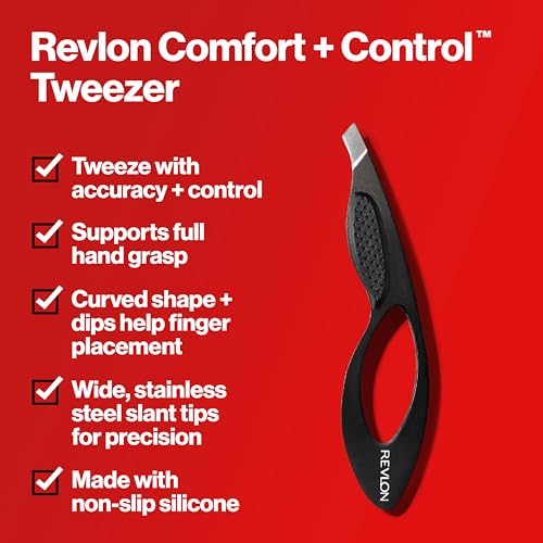 Buy now Revlon Comfort and Control Tweezer, Easy to Use Eyebrow Tool with Wide Grip, 1 count at indiglob india