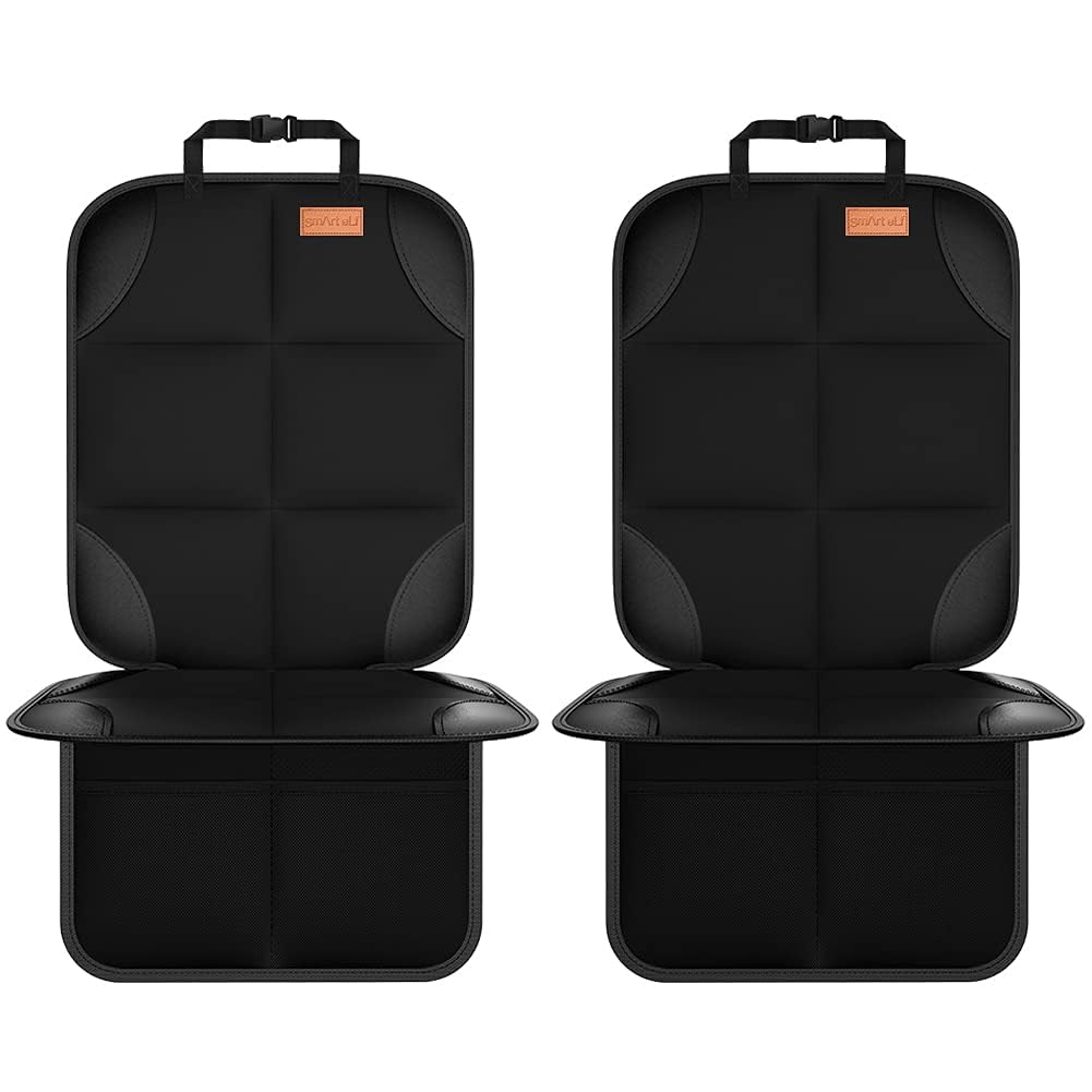 Buy now SMART ELF Car Seat Protector, 2Pack Seat Protector Protect Child Seats with Thickest Padding and Non-Slip Backing Mesh Pockets for Baby and Pet,Sedan SUV Truck (Black) 2PS Black at indiglob india