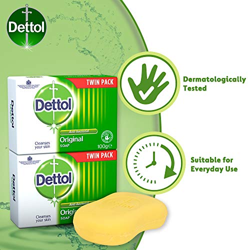 Buy now Dettol Anti Bacterial Original Soap 100g Twin Pack Dermatologically Tested at indiglob india
