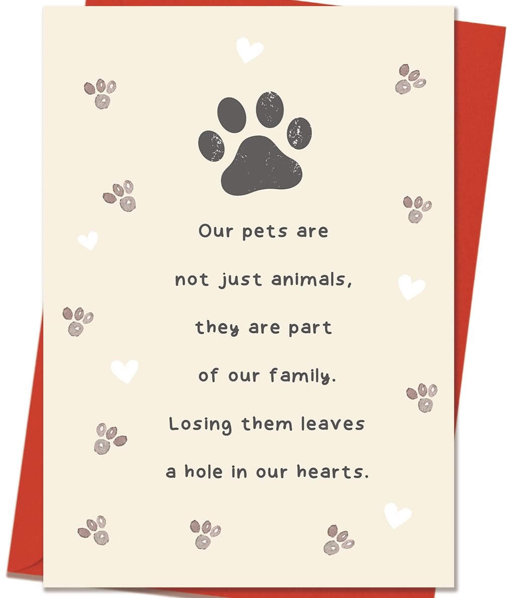 Pet Sympathy Card for Dog Cat, Pet Loss Memorial Gift