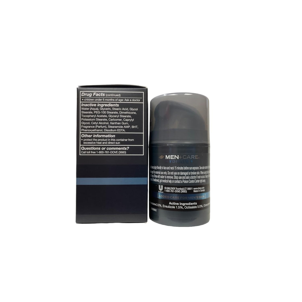 Dove Men+ Care Hydrating Face Lotion Sunscreen SPF 15+ 3-Pack – Advanced Protection for Dry Skin, 1.69 Oz Ea