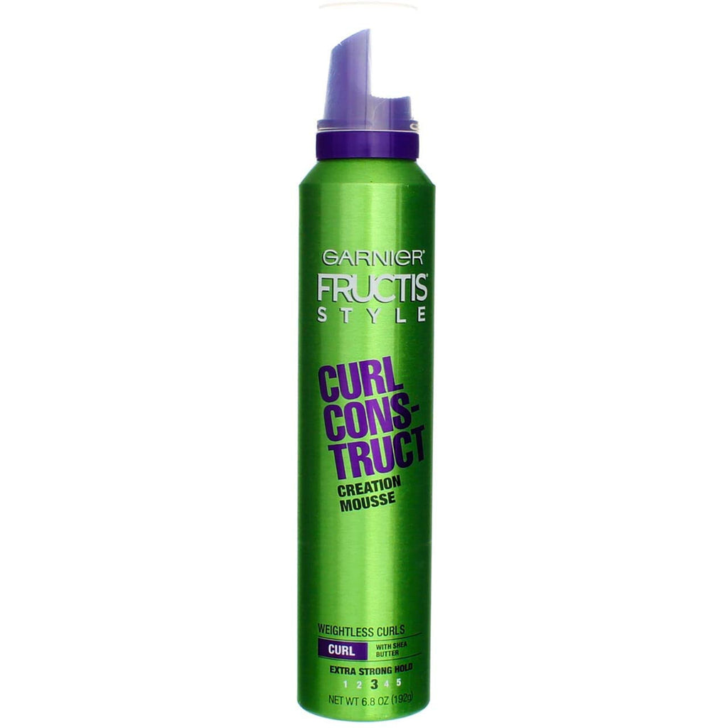 Garnier Fructis Curl Construct Creation Mousse, Curl Activator Provides Frizz Control, Long-Lasting Hold, and No Weigh-Down for Curly, Wavy, and Coily Hair, 6.8 oz (Packaging May Vary)