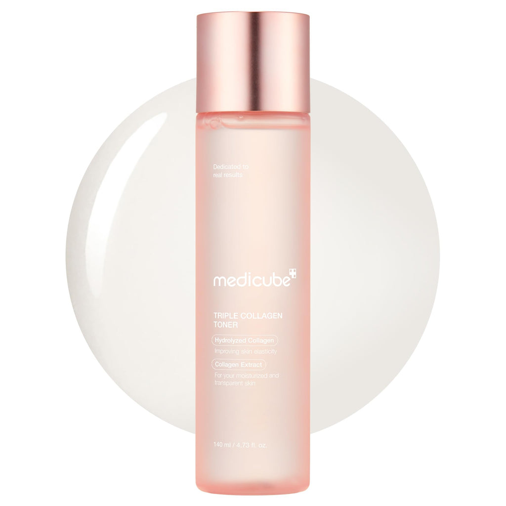 medicube Triple Collagen Toner for Deep Hydration & Plump Skin | Hydrolyzed, Atelo, & Soluble Collagen - Fast-Absorbing Formula for All-Day Suppleness, Korean Skincare, 4.73 fl.oz.