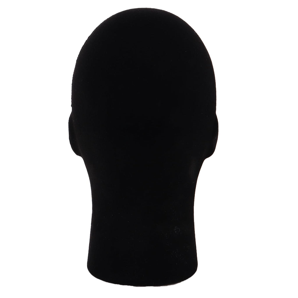 MapofBeauty Black Velvet Foam Mannequin Head Male Display Wig Stand, Black