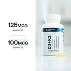 Transparent Labs Vitamin D3 K2 - Vitamin D & K2 Vitamin Supplement for Men & Women, Vegan-Friendly D3K2 5000 IU Supplements to Support Bone, Immune, and Overall Health - K2 D3 60 Capsules