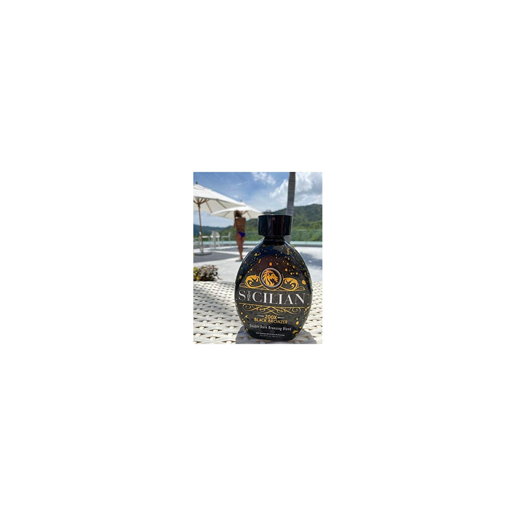 Buy now The Sicilian 200X Dark Black Bronzer Tanning Lotion - BEST for Glowing Skin - Gradual Bronzing & Sunless Self Tanner Lotion - Luxurious Sunless Body Tanning Lotion Nourishes Skin at indiglob india