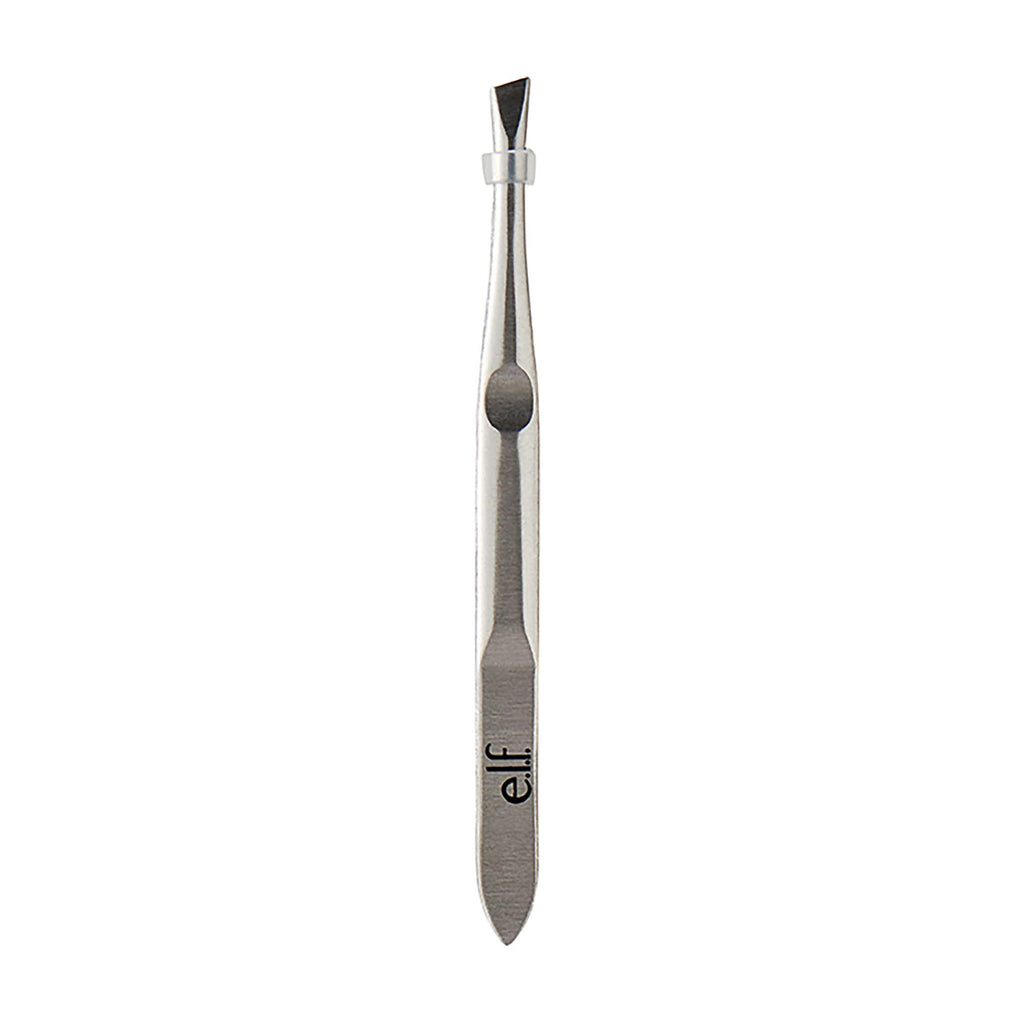 e.l.f. Slant Tweezer, Professional Quality Stainless Steel, Provides a Strong Grip, Removes Hairs Accurately, Shapes, Defines, Easy To Use, Ergonomically-Designed