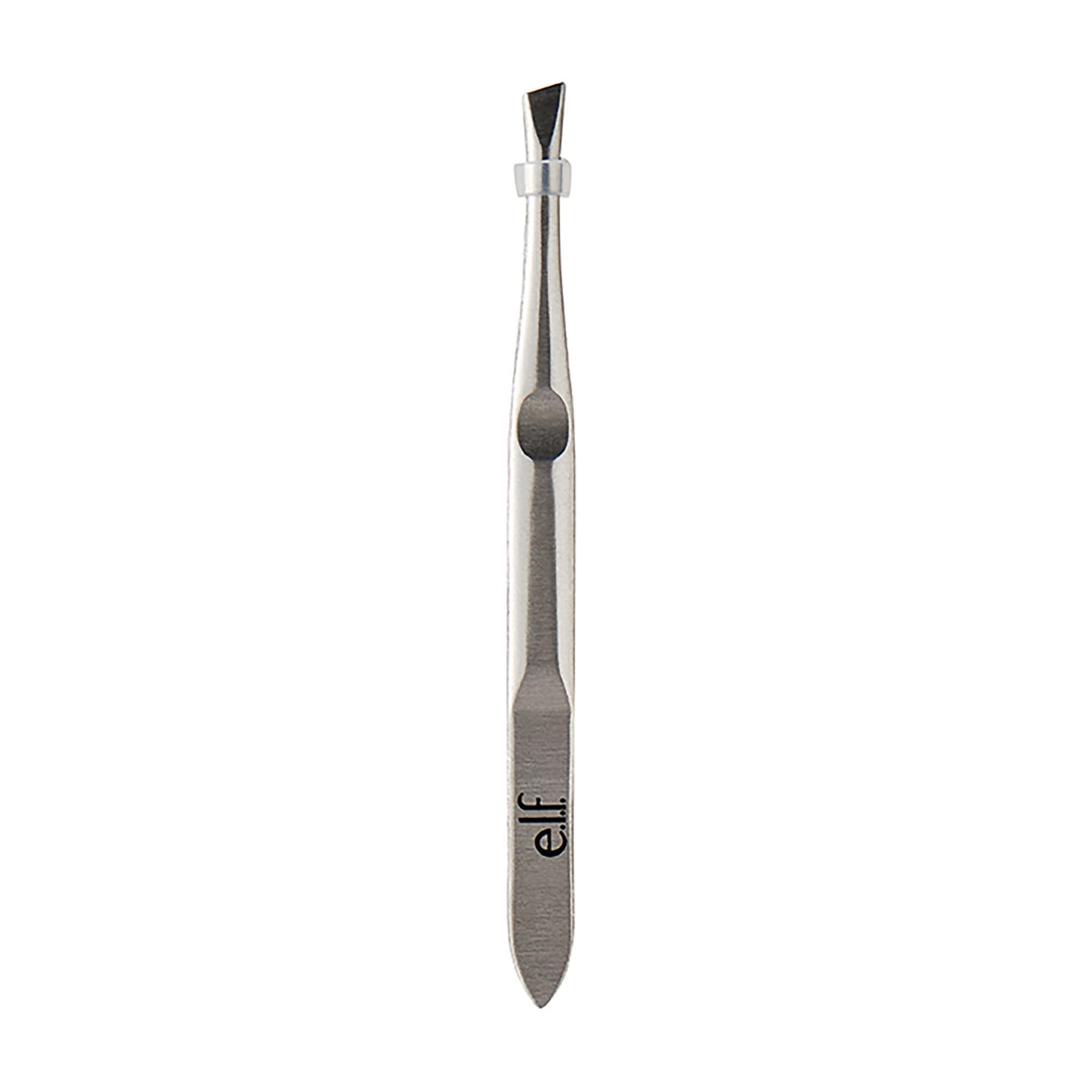 e.l.f. Slant Tweezer, Professional Quality Stainless Steel, Provides a Strong Grip, Removes Hairs Accurately, Shapes, Defines, Easy To Use, Ergonomically-Designed