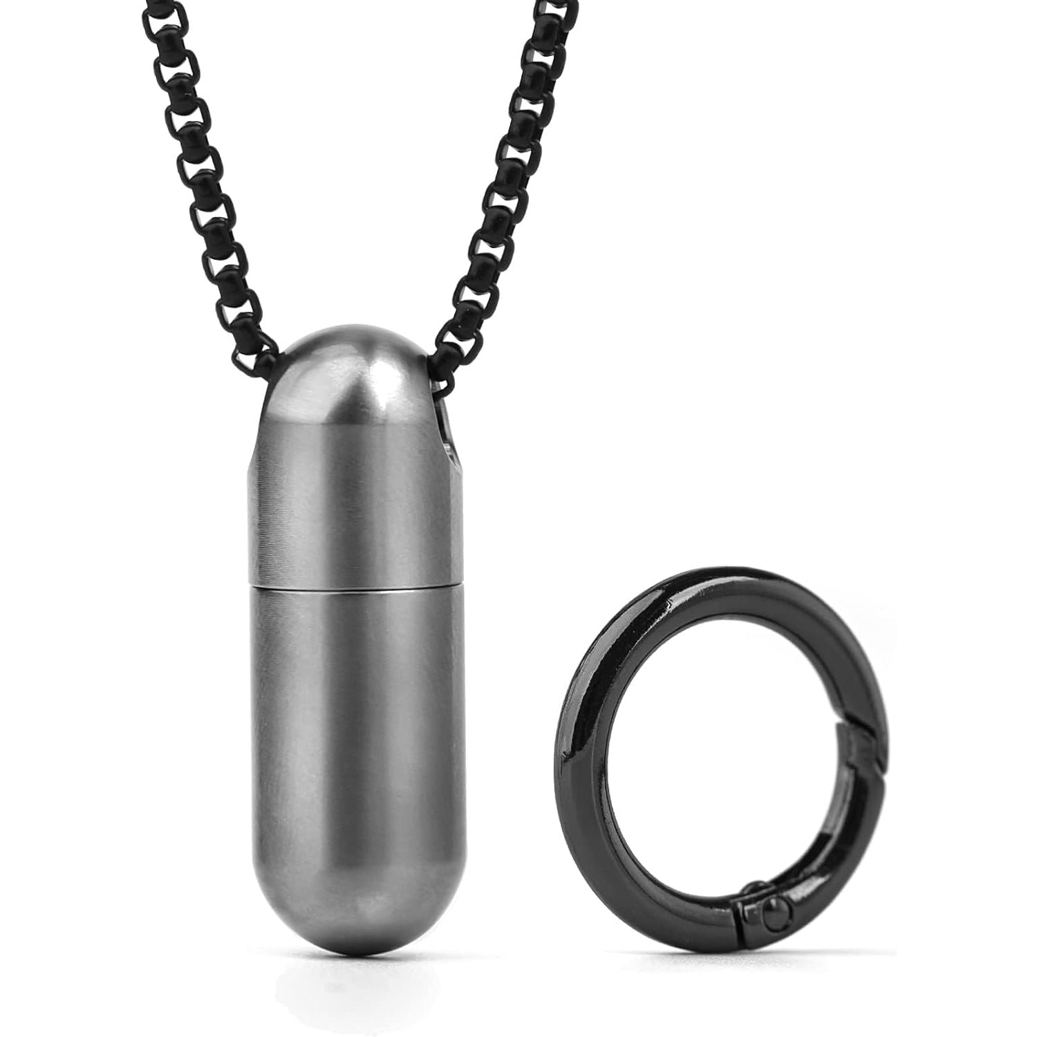 Buy now TISUR Micro Keychain Pill Holder, Titanium Pill Case Waterproof Pill Container, Portable Tiny Pill Organizer for Travel Purse Pocket Tiny + Black Chain at indiglob india