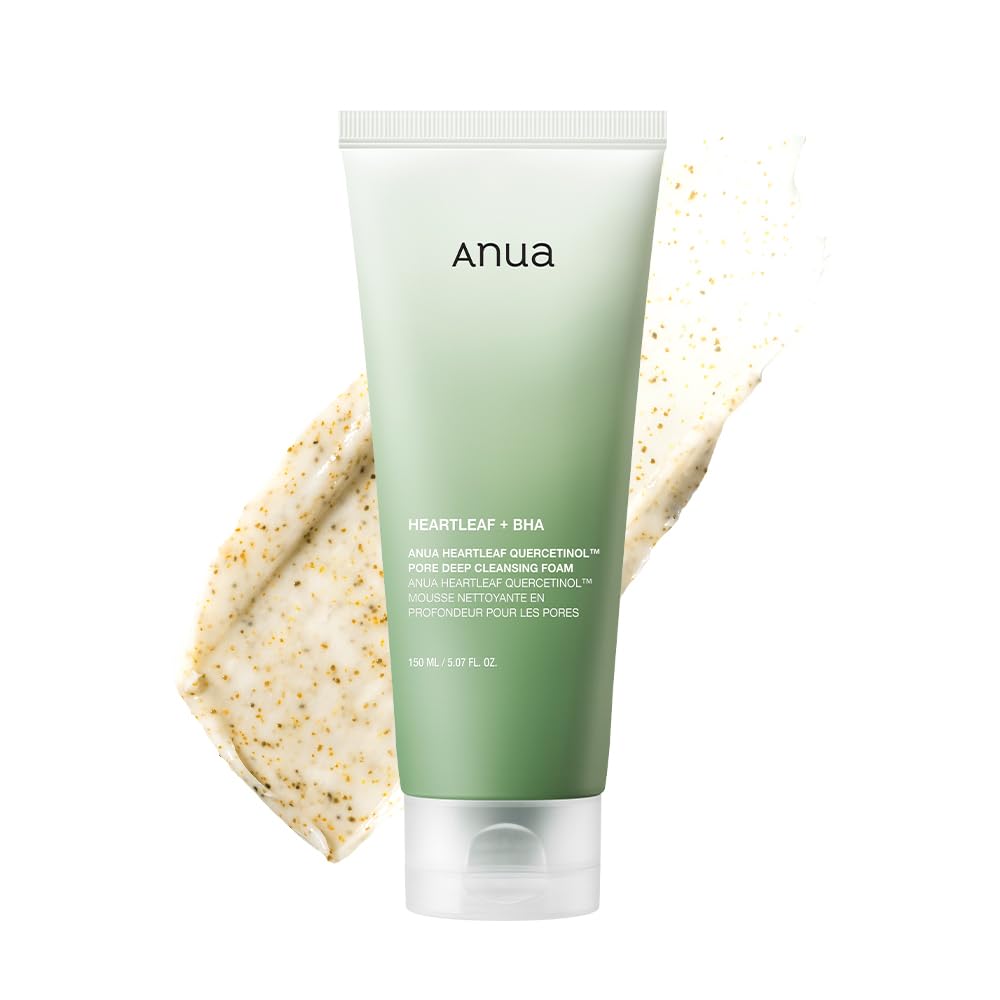 Anua Heartleaf Quercetinol Pore Deep Cleansing Foam, 5.07 fl.oz | Face wash for Pore Refining Cleanser, Hydrating Daily Cleanser For Double Cleansing, Gentle Foaming with BHA, Korean Skincare