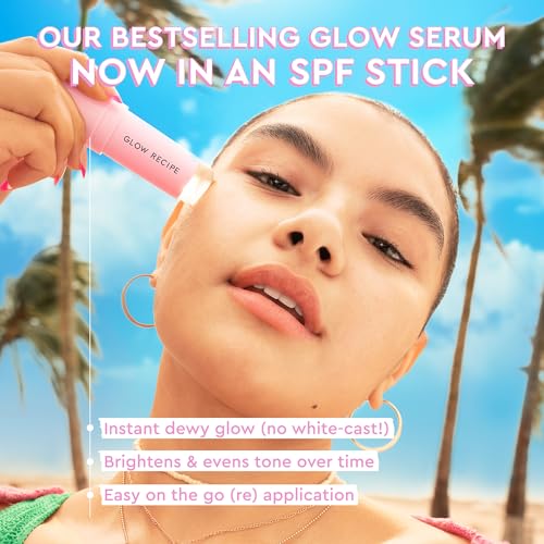 Buy now Glow Recipe Face Sunscreen Stick SPF 45 - Travel Size Roll On Korean Sunscreen with Hydrating Hyaluronic Acid & Niacinamide for a Dewy Glow - No White Cast (.58oz) at indiglob india