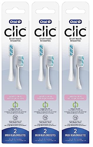 Buy now Oral-B Clic Toothbrush Sensitive Clean Replacement Brush Heads, White, 2 Count (Pack of 3) at indiglob india