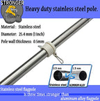 Buy now 6 FT Flag Pole Kit,Stainless Steel Heavy Duty Flagpole and White Flagpole Mounting Bracket Rustproof for Outdoor Garden Roof Walls Yard Truck at indiglob india