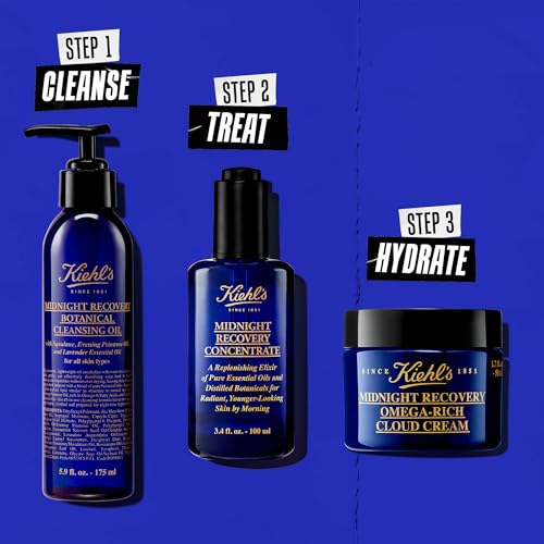 Buy now Kiehl's Midnight Recovery Concentrate Moisturizing Face Oil, Lightweight Facial Serum, Restores Skin Radiance Overnight, Reduces Fine Lines, Refines Skin Texture, 99.4% Naturally Derived - 3.4 fl oz at indiglob india