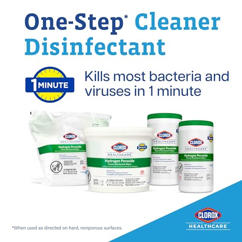 Buy now Clorox Healthcare Hydrogen Peroxide Cleaner Disinfectant Wipes, 6.75" x 5.75", 155 Count, Pack of 6 (Package May Vary) at indiglob india