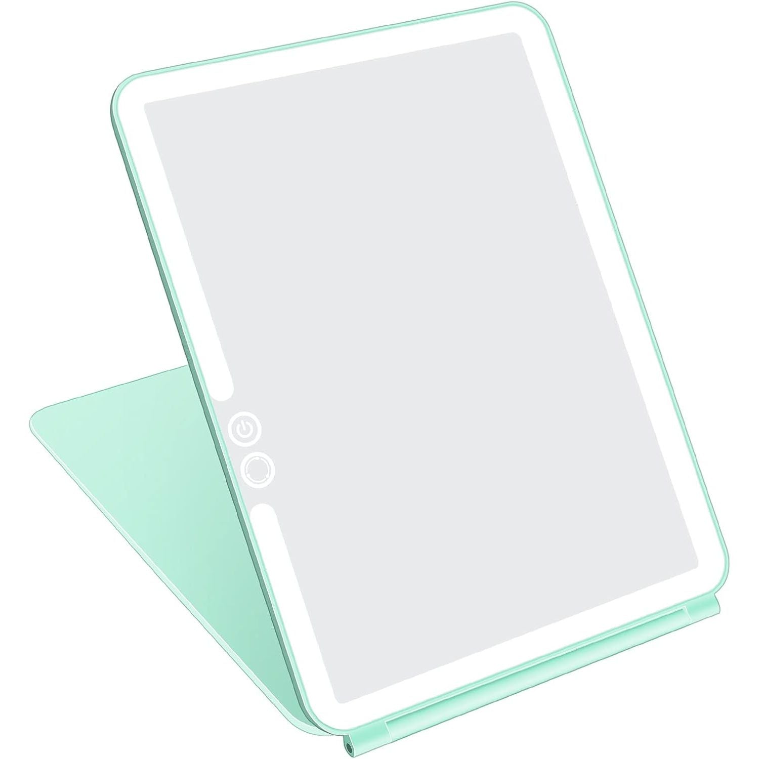 Buy now deweisn Folding Lighted Makeup Mirror with 72 LEDs 3 Colors Light Modes USB Rechargable 1800mA Batteries Portable Ultra Thin Compact Vanity Mirror Dimmable Travel Mirror Green at indiglob india
