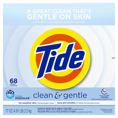 Buy now Tide Clean and Gentle Powder Laundry Detergent, Unscented, 68 Loads, 77 oz at indiglob india